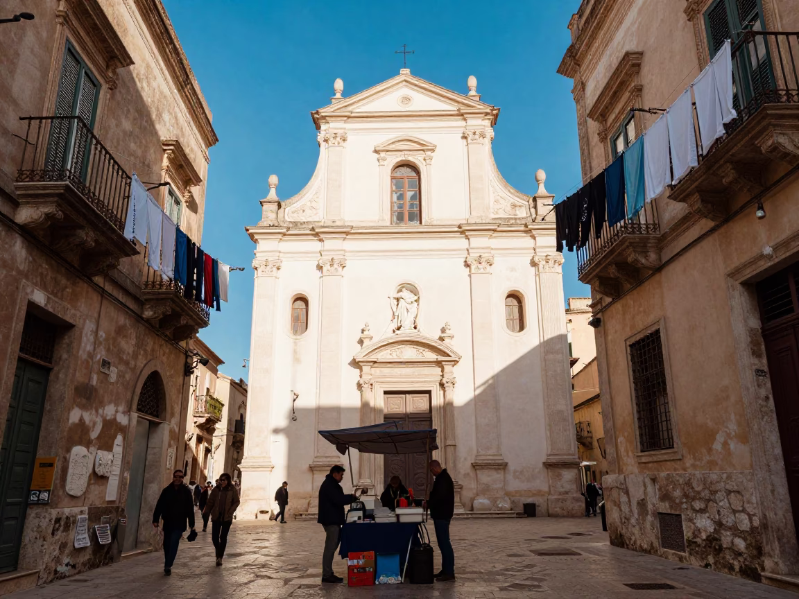 Hanging Laundry in Palermo in in Palermo, Italy