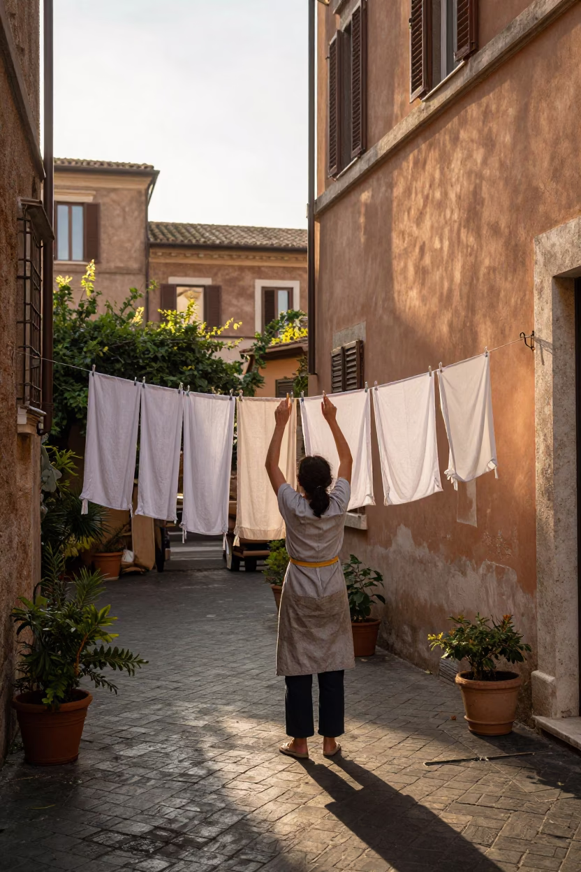 Hanging Laundry in Rome in in Rome, Italy
