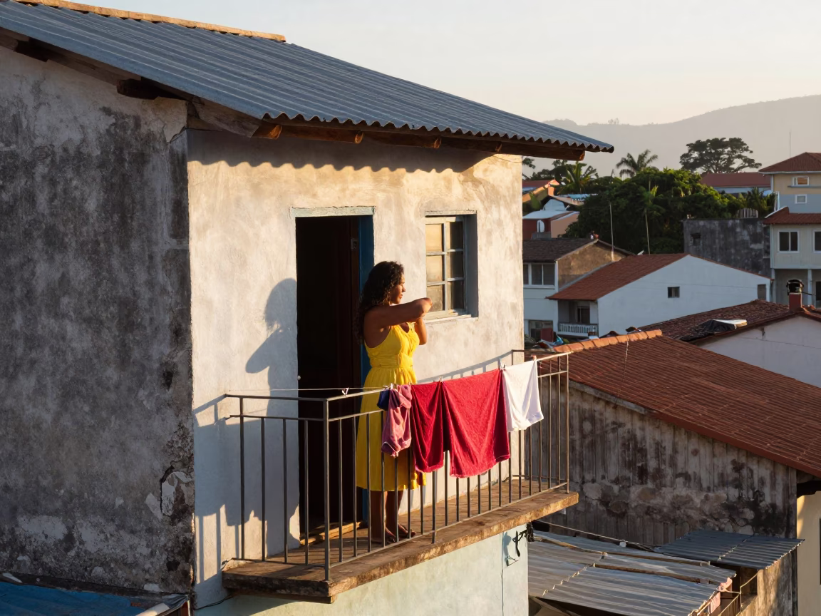 Hanging Laundry in Salvador in in Salvador, Brazil