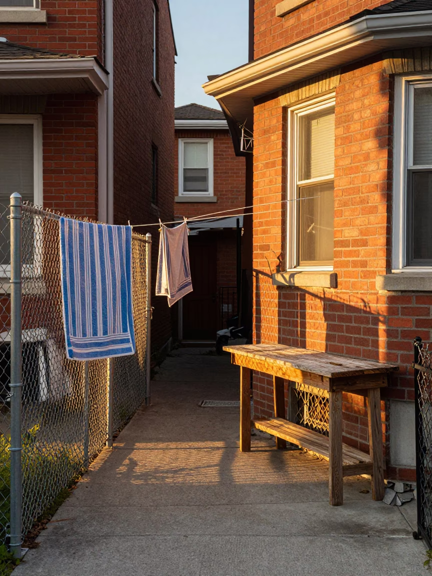 Hanging Laundry in Toronto in in Toronto, Ontario, Canada