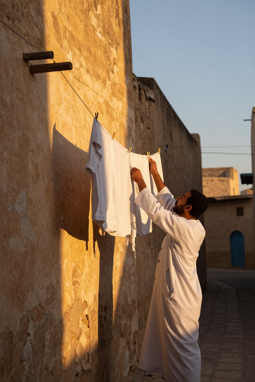 Hanging Laundry in Tunis in in Tunis, Tunisia