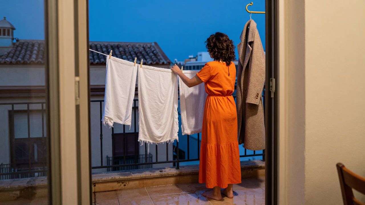 Hanging Laundry in Valencia in in Valencia, Spain