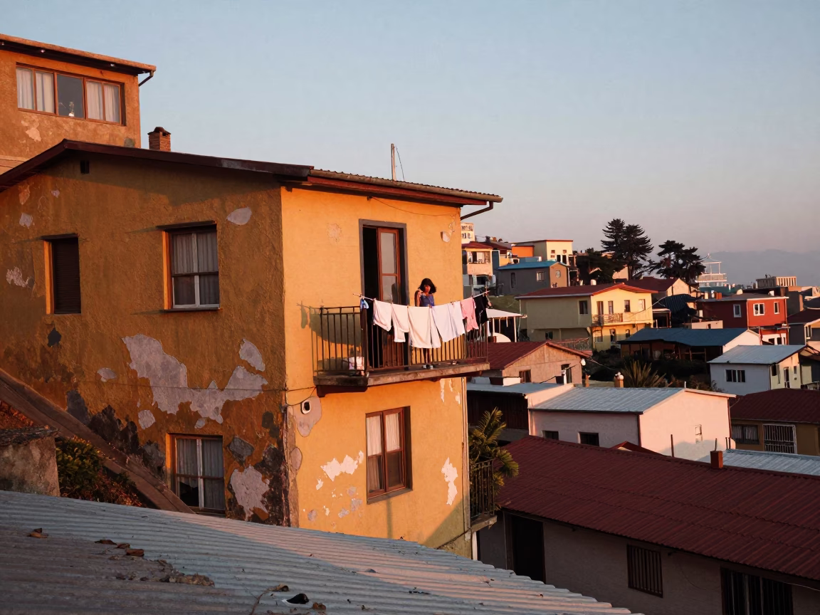 Hanging Laundry in Valparaiso in in Valparaiso, Chile