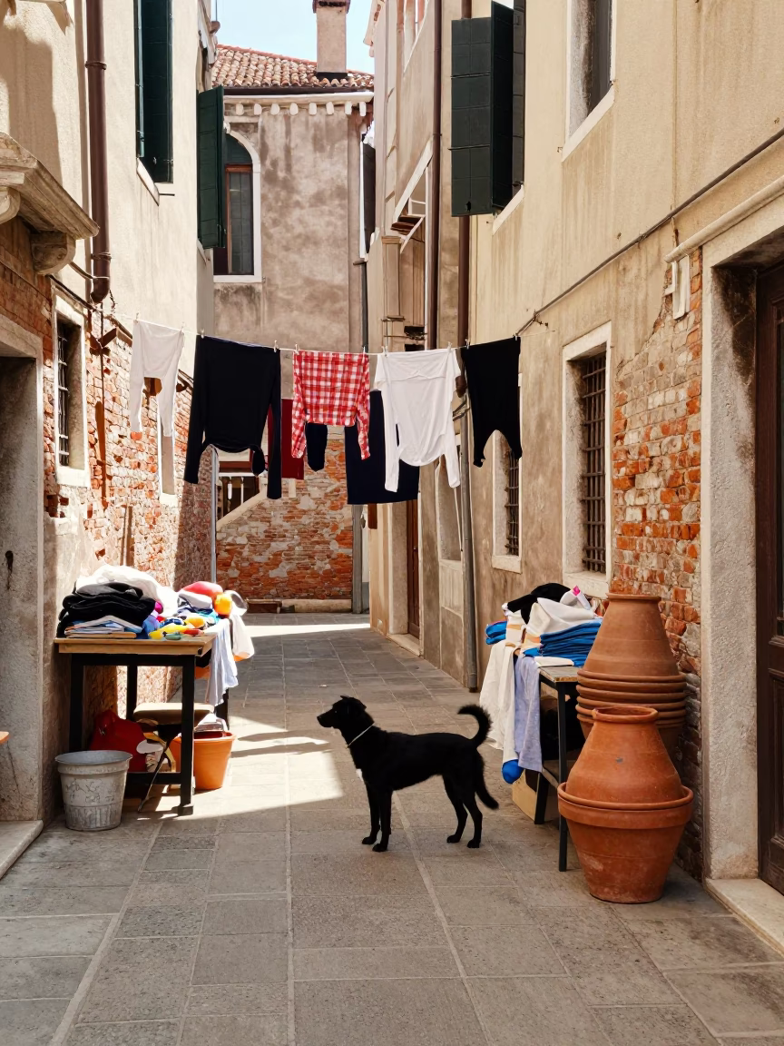 Hanging Laundry in Venice in in Venice, Italy