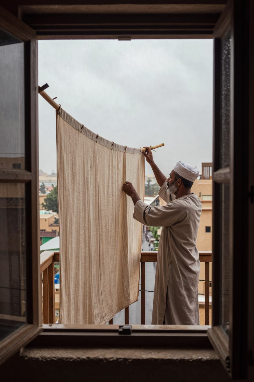 Hanging Linen in Luxor in in Luxor, Egypt