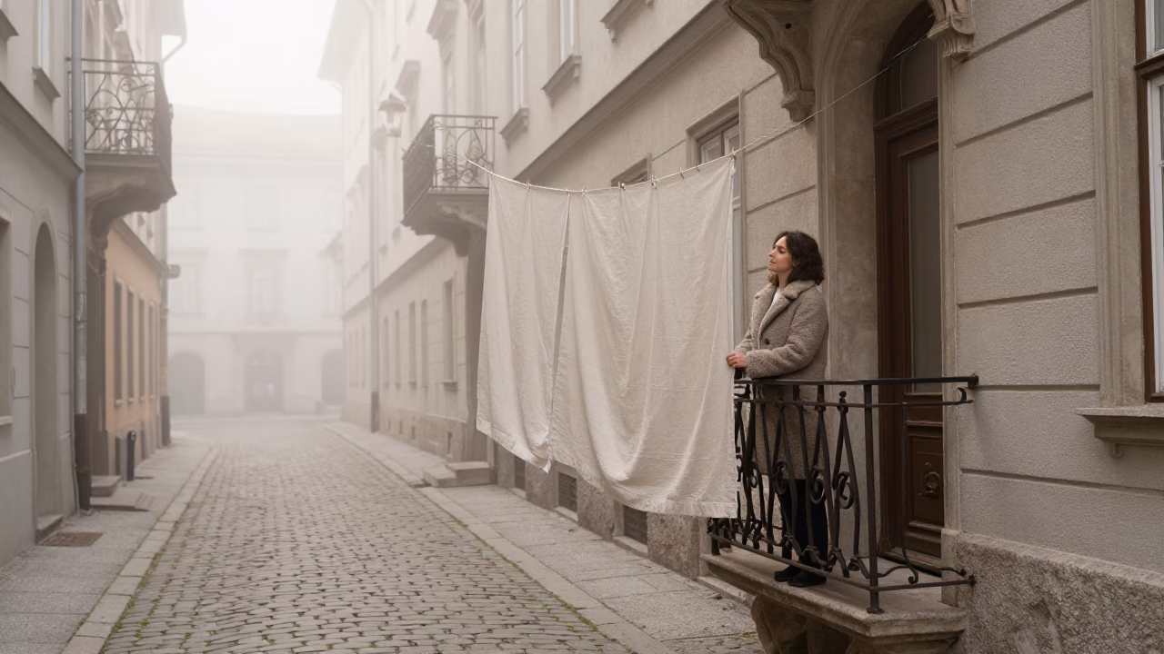 Hanging Linen in Vienna in in Vienna, Austria