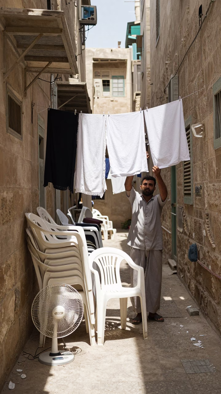 Hanging Linens in Alexandria in in Alexandria, Egypt