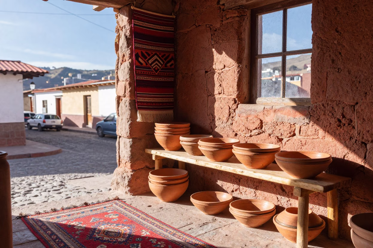 Hanging Rug in La Paz in in La Paz, Bolivia