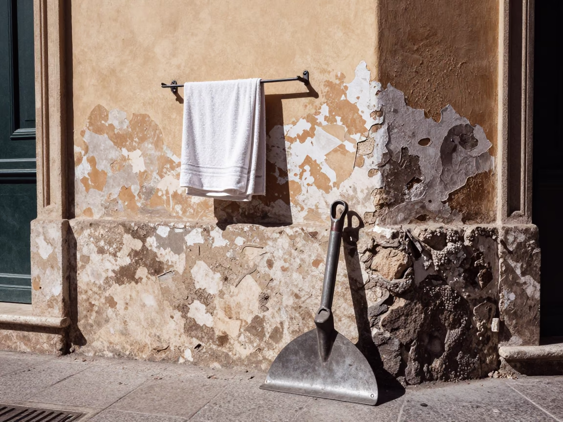 Hanging Towel in Palermo in in Palermo, Italy