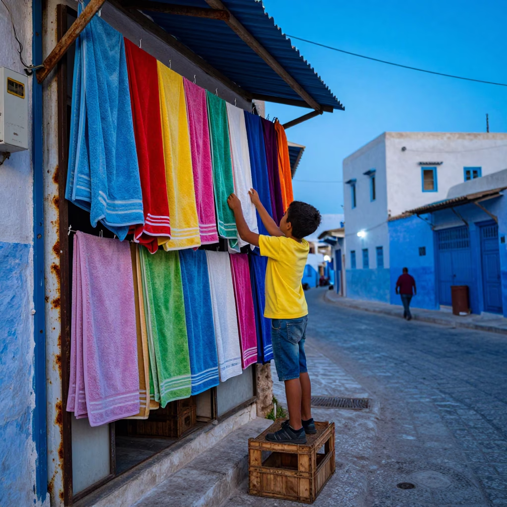 Hanging Towels in Tunis in in Tunis, Tunisia