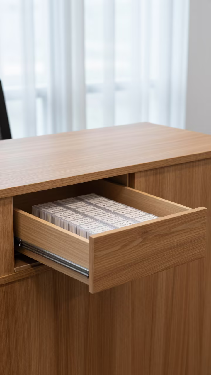 Hangzhou Office Cable Label Kit Drawer Midday in at an office reception desk in Hangzhou