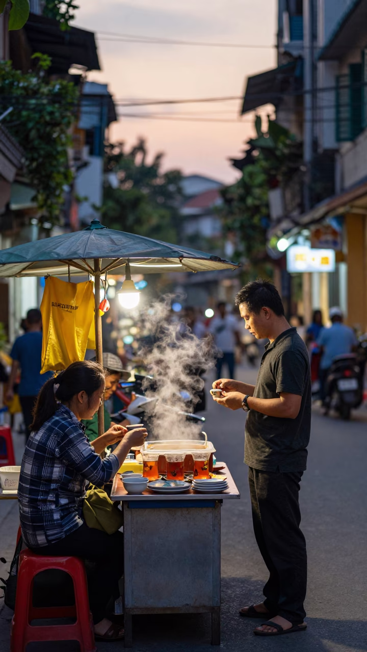 Hanoi Early Evening at The Early Evening Light in in Hanoi, Vietnam