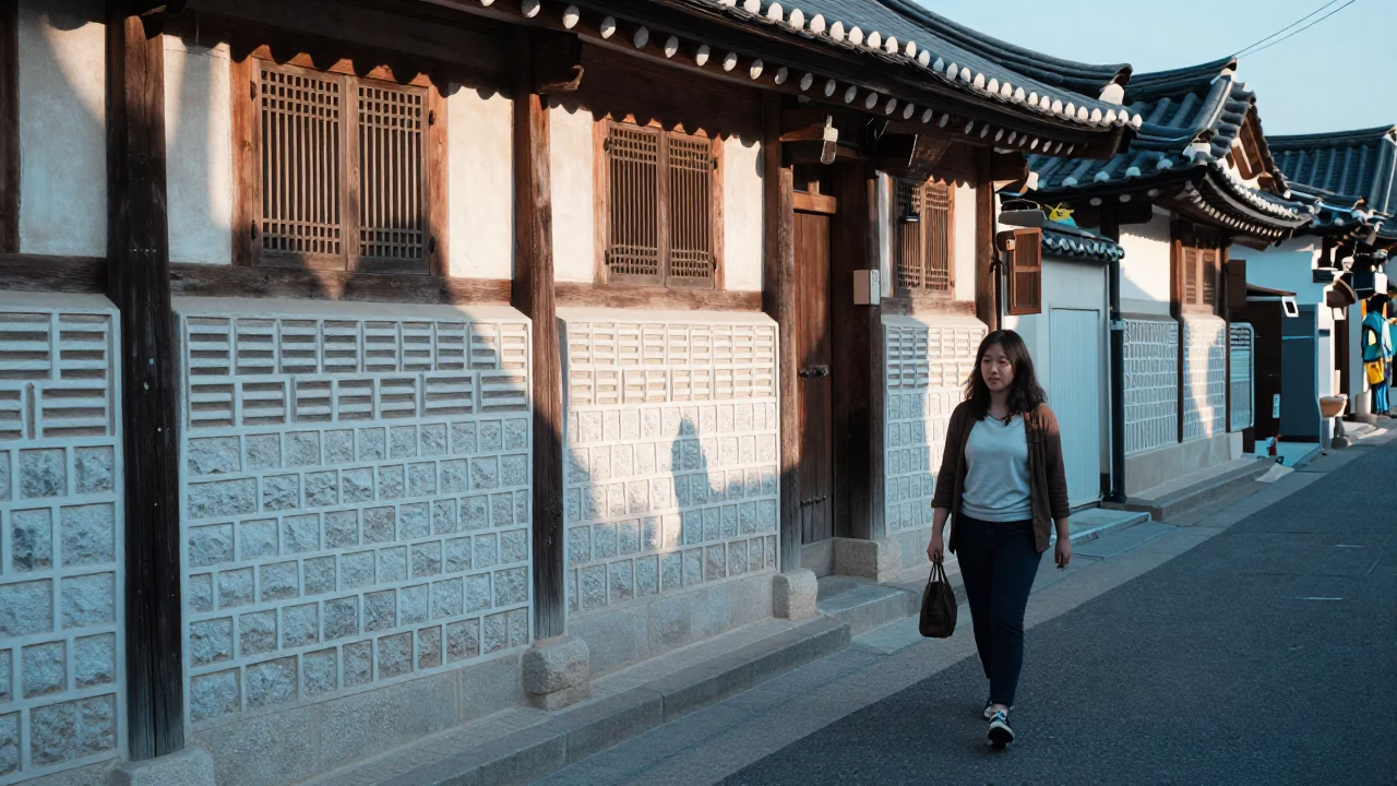 Hanok Alley in Seoul in in Seoul, South Korea