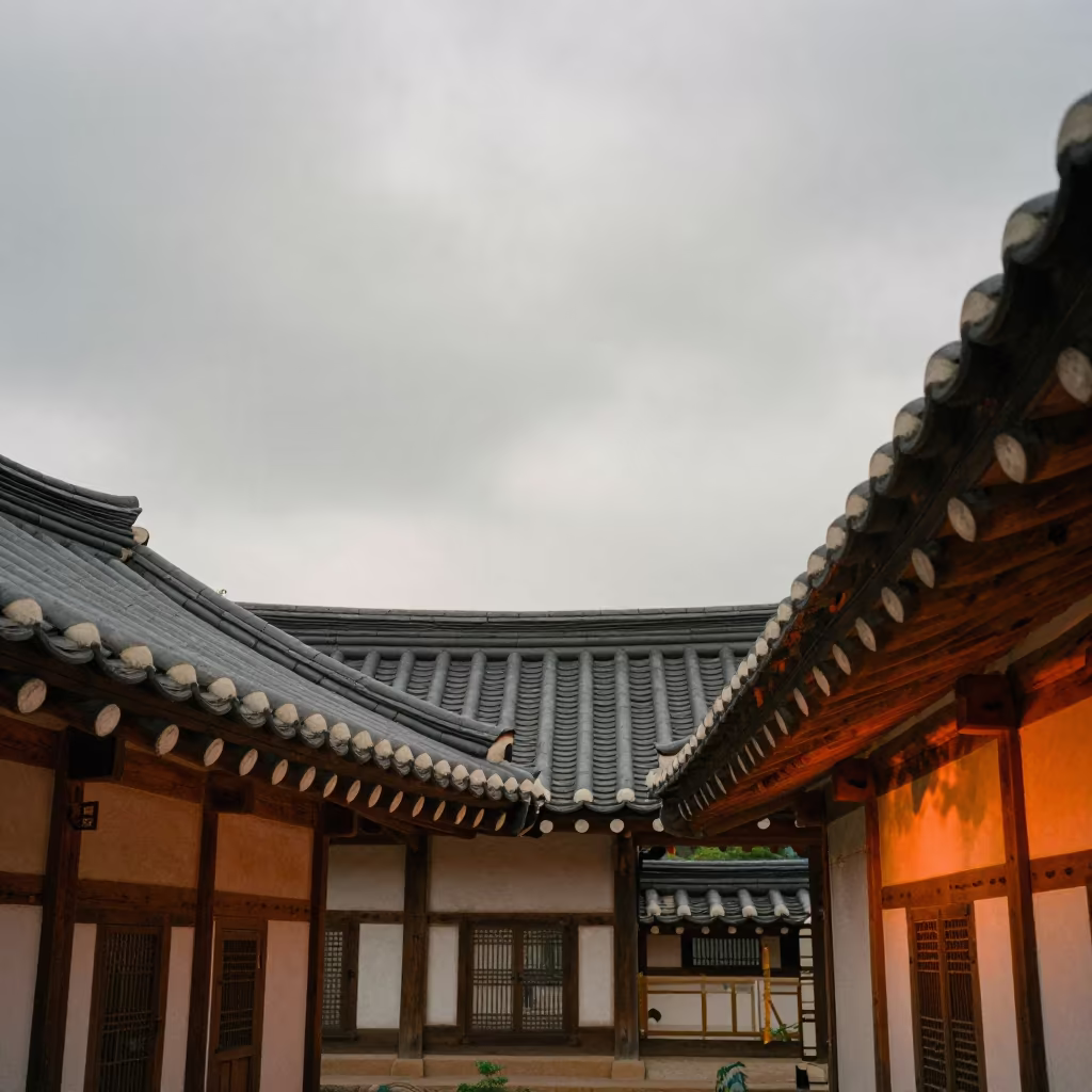 Hanok House Roof in Nablus Skylit Passageway in inside a skylit passageway in Nablus