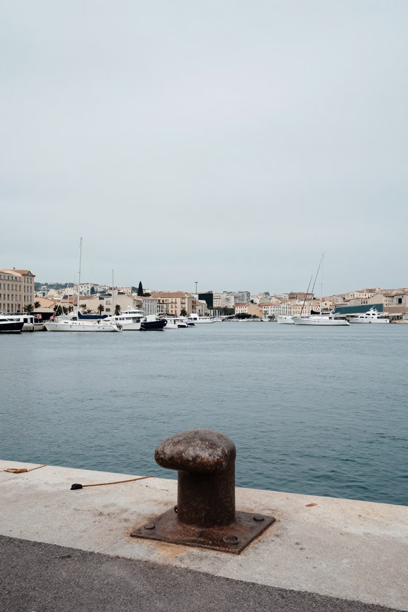 Harbor Activity in Marseille in in Marseille, France
