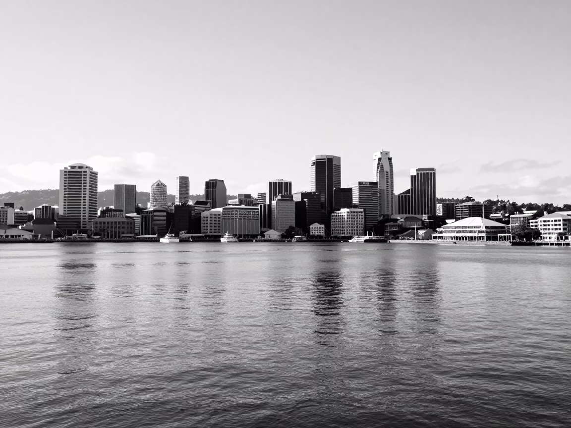 Harbor And City Skyline in Wellington in in Wellington, New Zealand