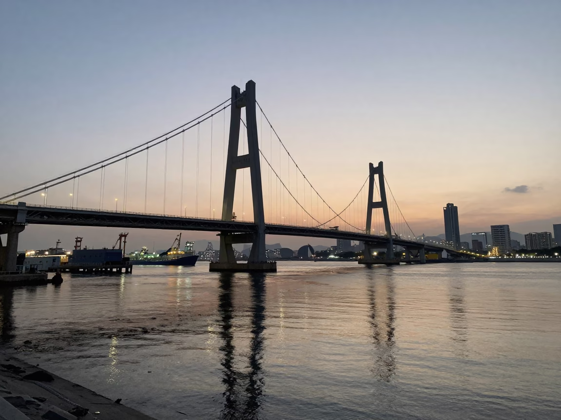 Harbor Dawn in Kaohsiung at First Light Of Dawn in in Kaohsiung, Taiwan