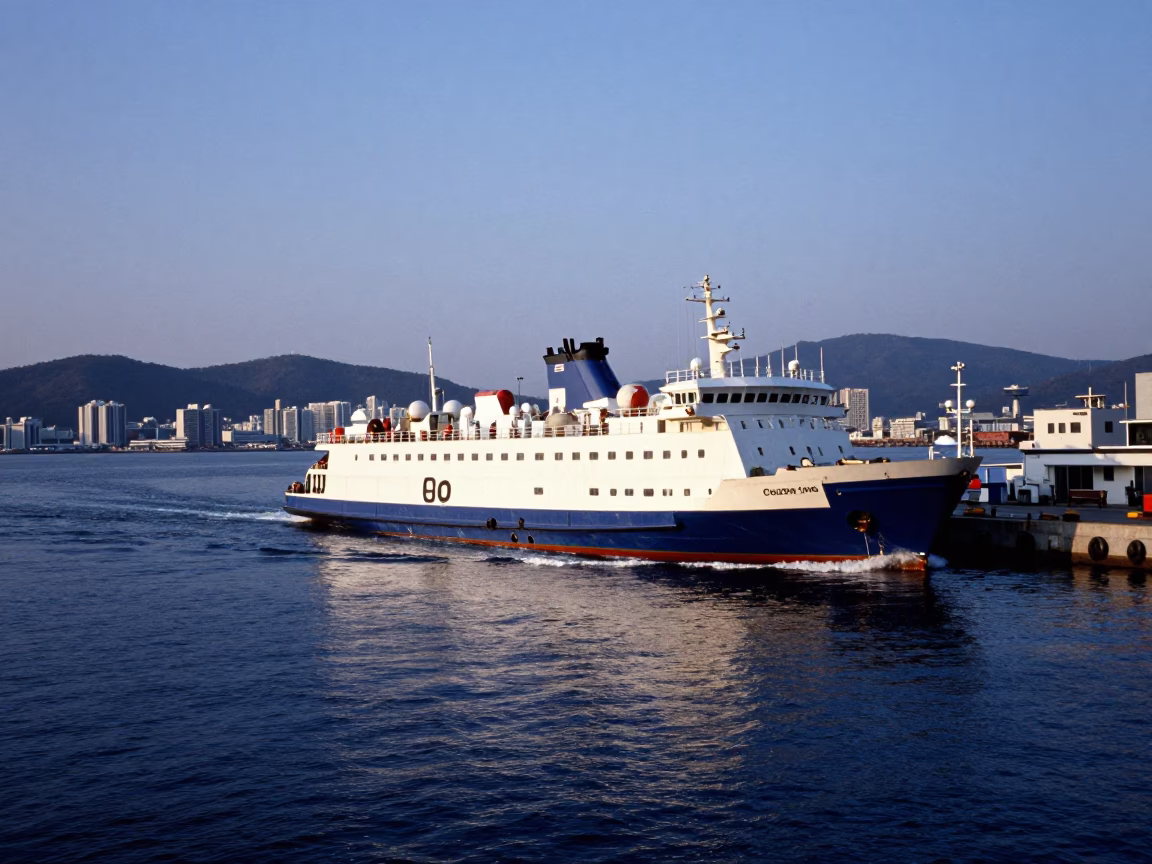 Harbor in Busan at Blue Hour in in Busan, South Korea
