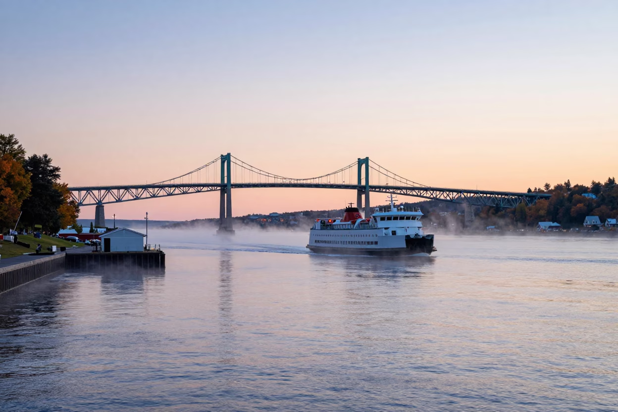 Harbor in Quebec City at The Early Morning Light in in Quebec City, Quebec, Canada