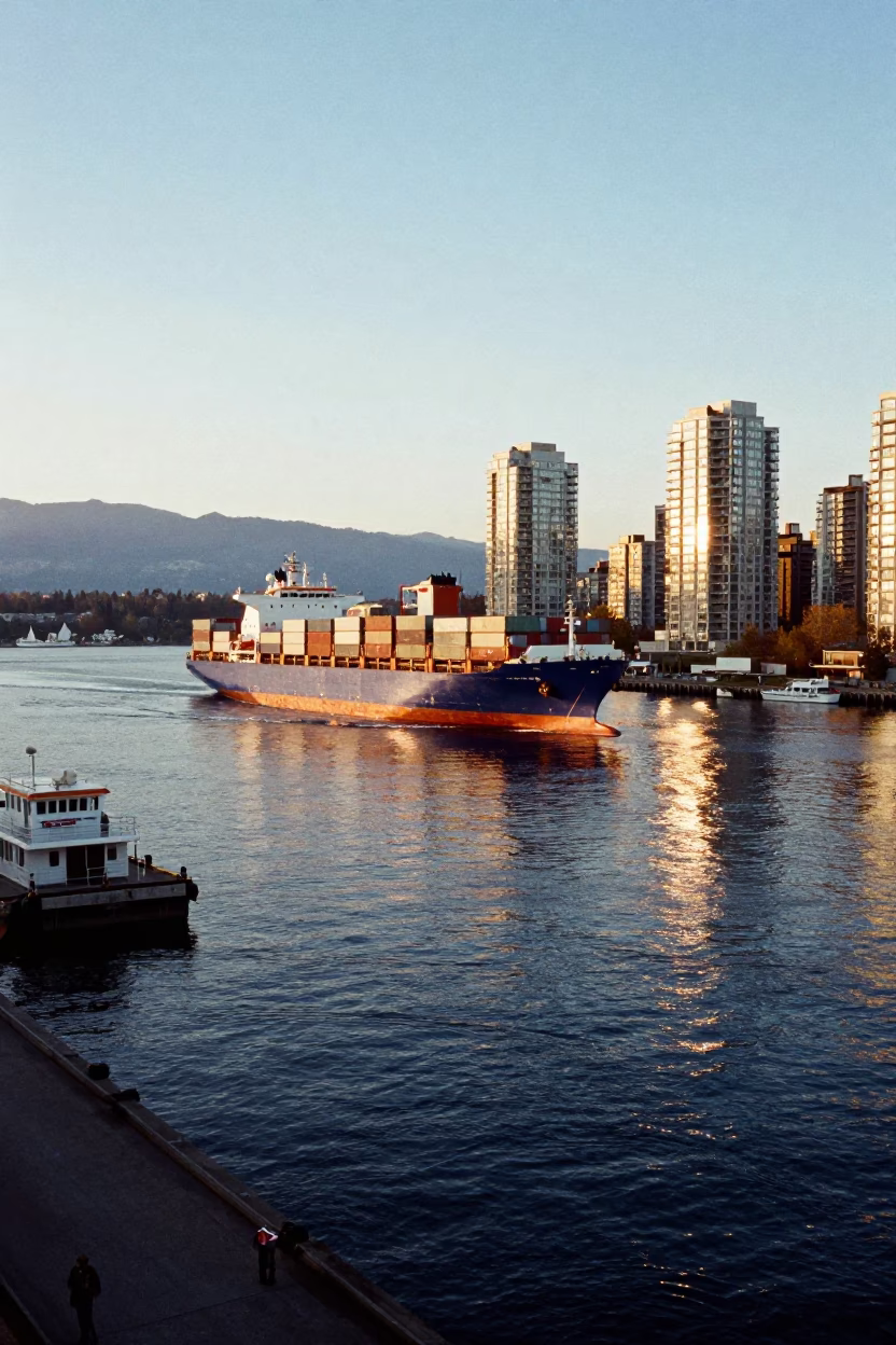 Harbor in Vancouver at The Late Afternoon Light in in Vancouver, British Columbia, Canada
