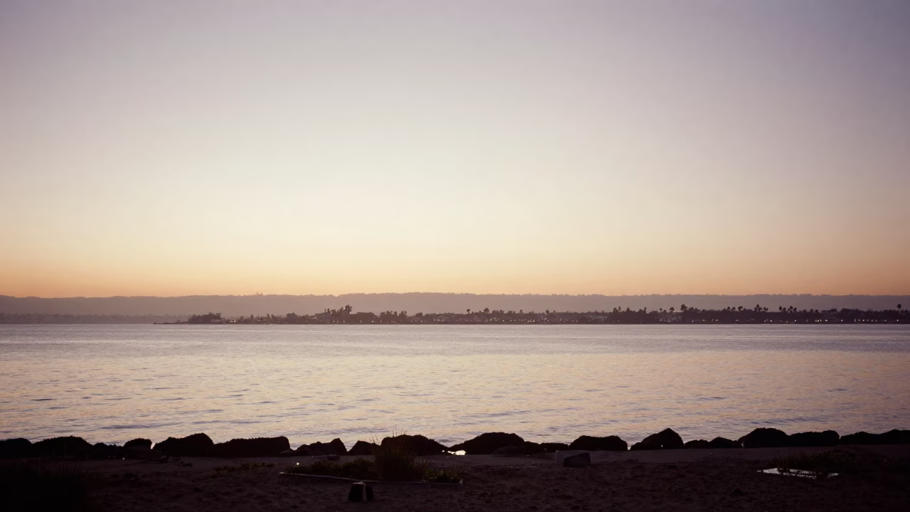 Harbor Landscape in San Diego at The Early Morning Light in in San Diego, California, United States