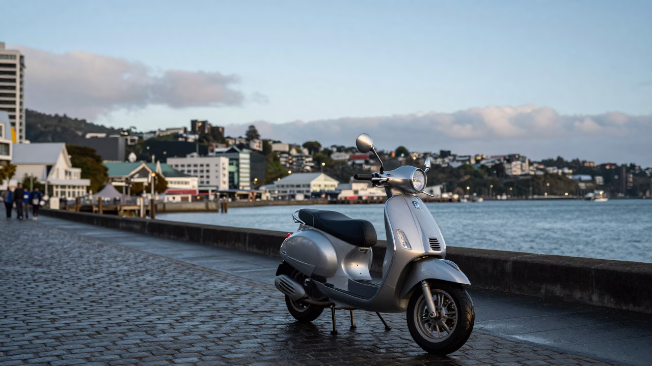 Harbor Promenade in Wellington at The Early Evening Light in in Wellington, New Zealand