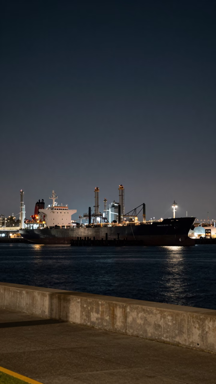Harbor Scene at Midnight Light in San Diego in in San Diego, California, United States