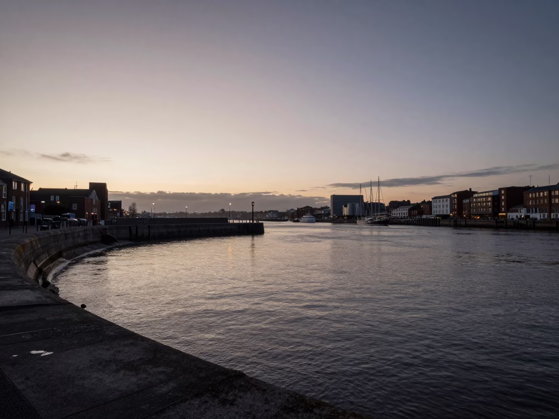 Harbor Scene in Bristol at First Light Of Dawn in in Bristol, United Kingdom