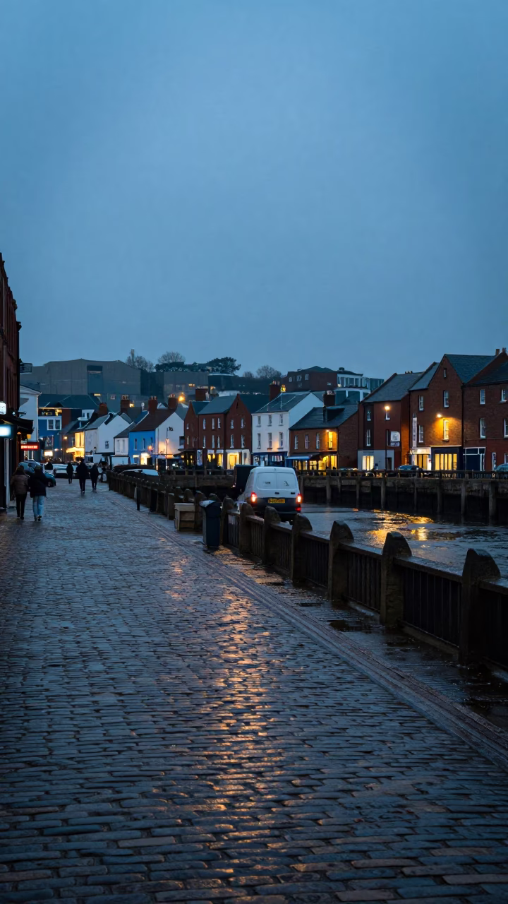Harbor Scene in Bristol at The Early Morning Light in in Bristol, United Kingdom