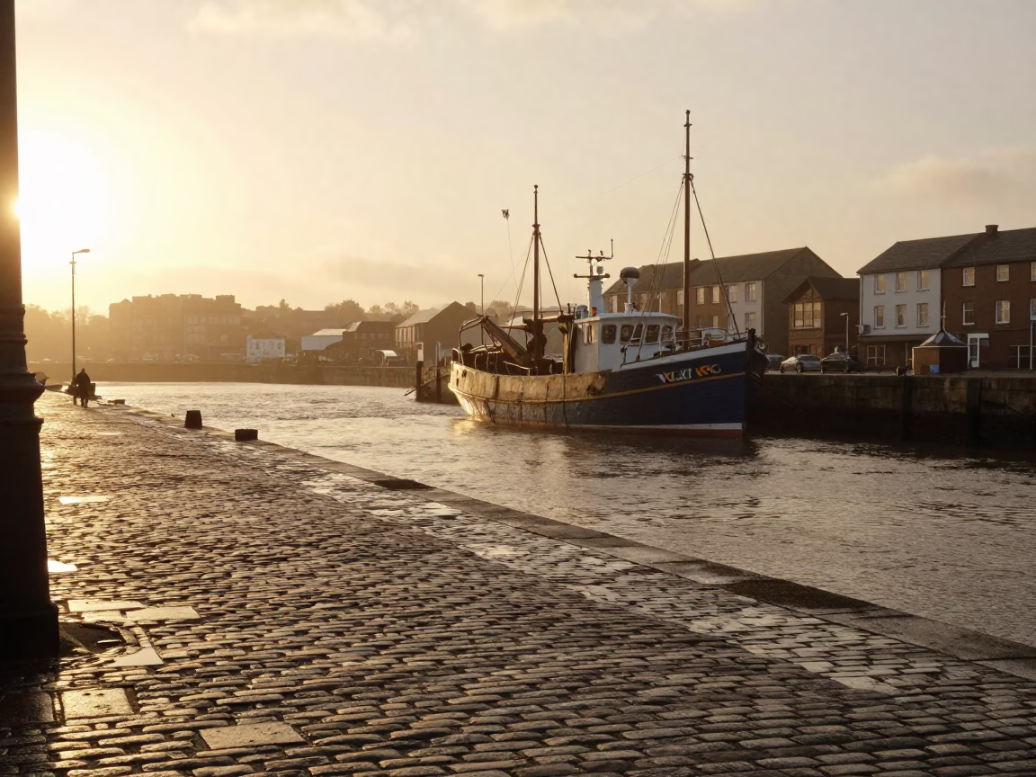 Harbor Scene in Bristol at The Early Morning Light in in Bristol, United Kingdom