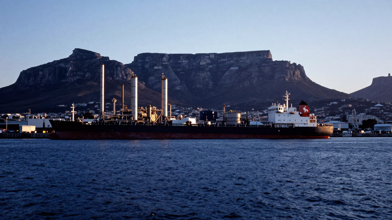 Harbor Scene in Cape Town at The Still Hours Before Dawn Light in in Cape Town, South Africa