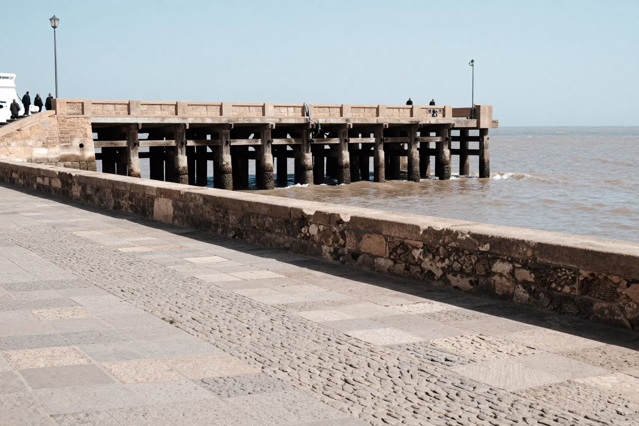Harbor Scene in Essaouira at Midday Light in in Essaouira, Morocco