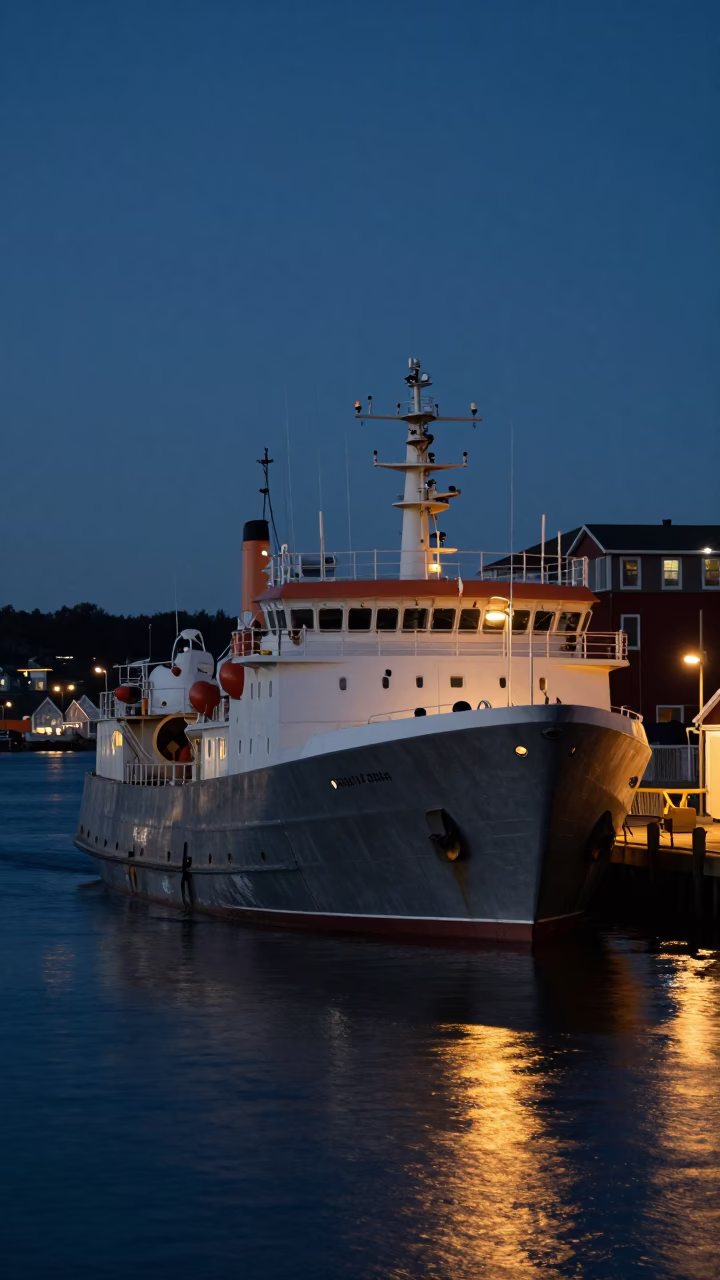 Harbor Scene in Halifax at The Predawn Darkness Light in in Halifax, Nova Scotia, Canada