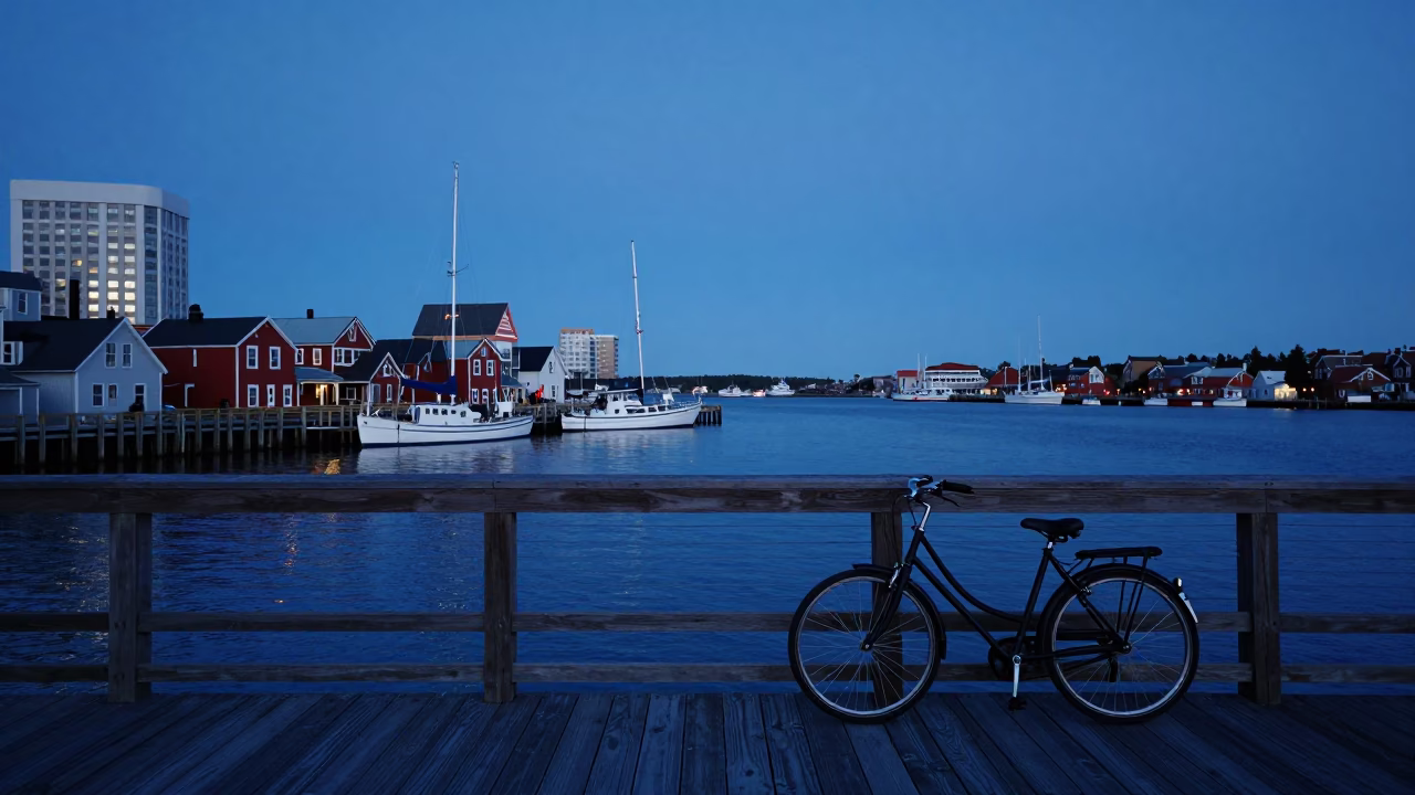 Harbor Scene in Halifax at The Still Hours Before Dawn Light in in Halifax, Nova Scotia, Canada