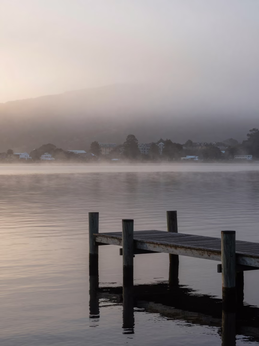 Harbor Scene in Hobart at Dawn Light in in Hobart, Tasmania, Australia