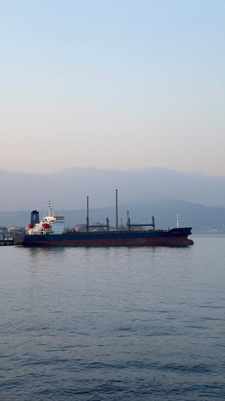 Harbor Scene in Izmir at Sunrise Light in in Izmir, Turkey