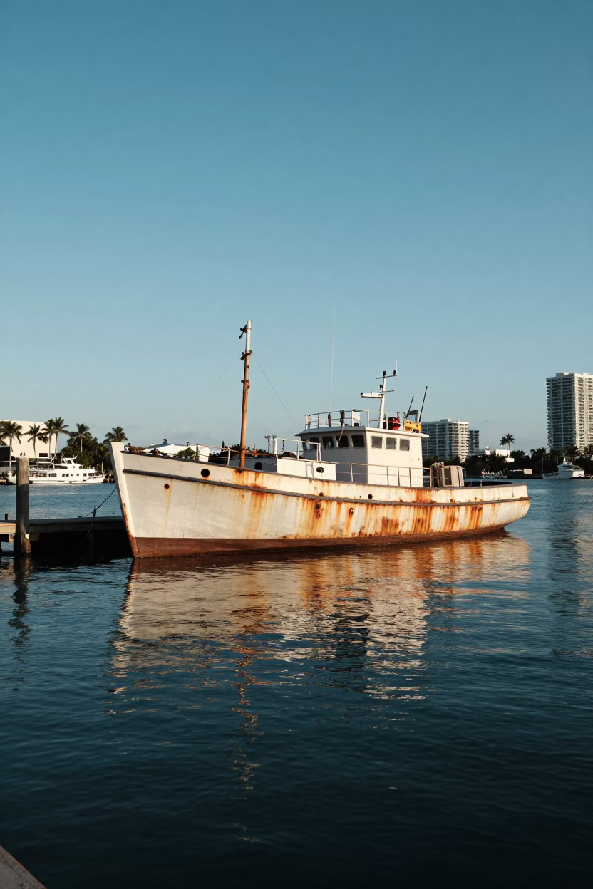 Harbor Scene in Miami at The Late Afternoon Light in in Miami, Florida, United States