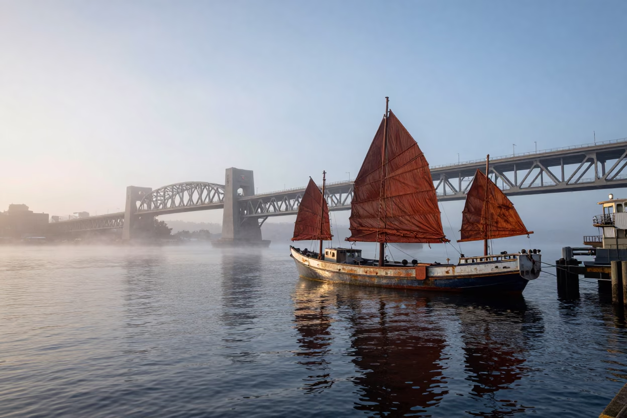 Harbor Scene in Seattle at The Early Morning Light in in Seattle, Washington, United States