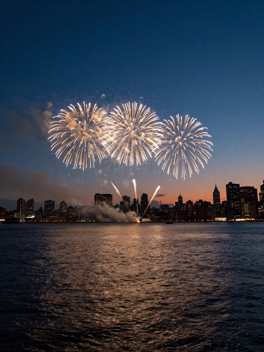 Harbor Twilight in New York at Indigo Twilight After Sunset in in New York, New York, United States