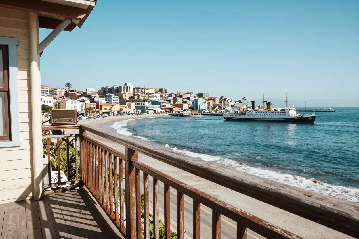 Harbor View at Midday Light in Valparaiso in in Valparaiso, Chile