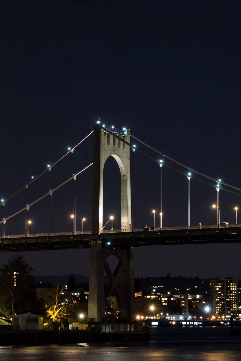 Harbor View at The Deepest Night Sky Light in Seattle in in Seattle, Washington, United States