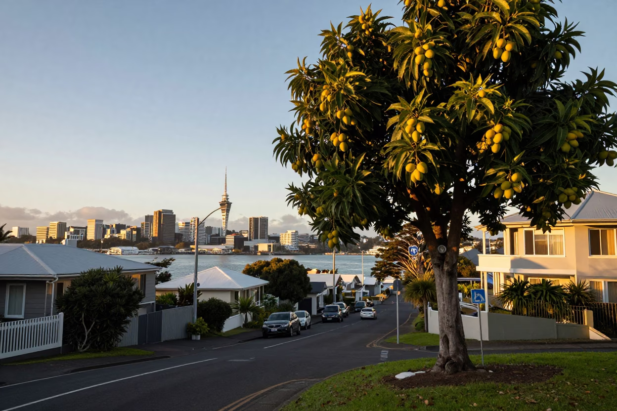 Harbor View in Auckland at The Early Morning Light in in Auckland, New Zealand