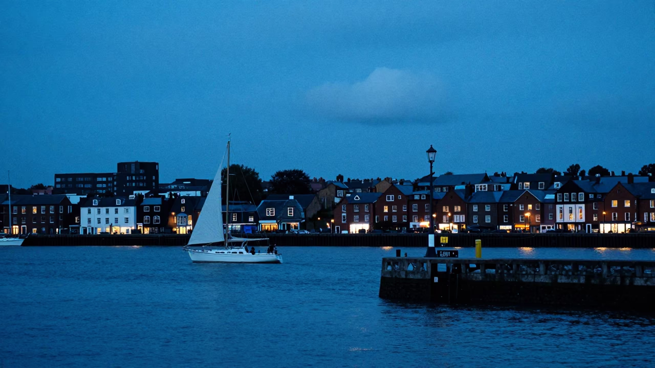Harbor View in Bristol at The Last Blue Light Of Evening in in Bristol, United Kingdom