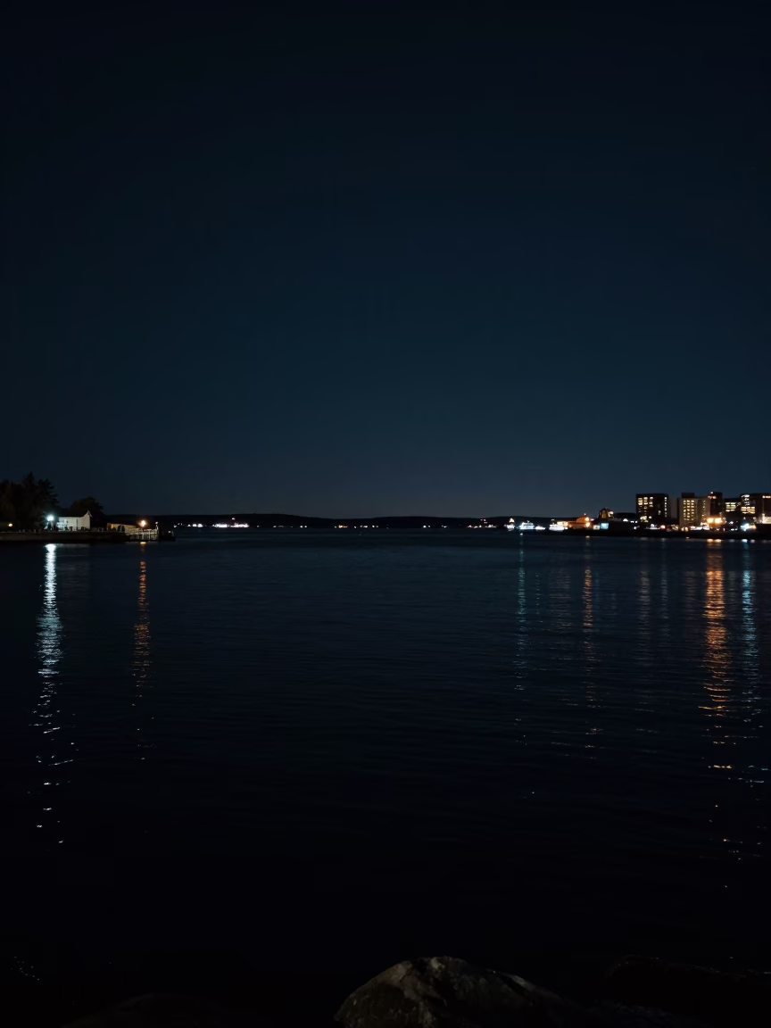Harbor View in Halifax at Deep In The Night Light in in Halifax, Nova Scotia, Canada