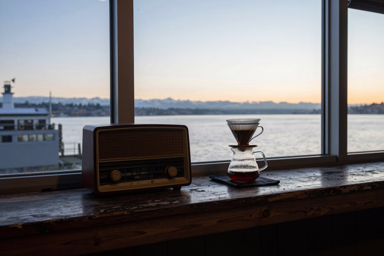 Harbor View in Seattle at The Early Morning Light in in Seattle, Washington, United States