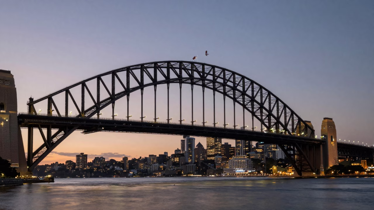 Harbour Bridge at The Still Hours Before Dawn Light in Sydney in in Sydney, New South Wales, Australia