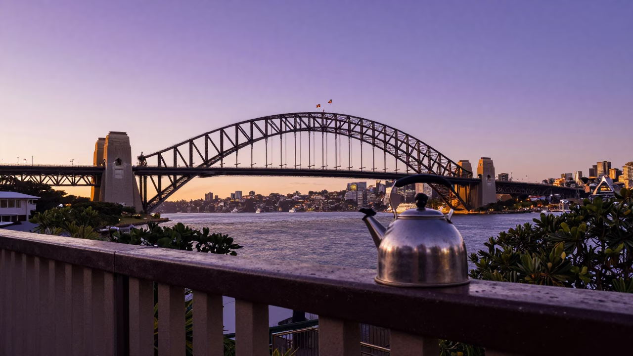 Harbour Bridge in Sydney at Golden Hour in in Sydney, New South Wales, Australia