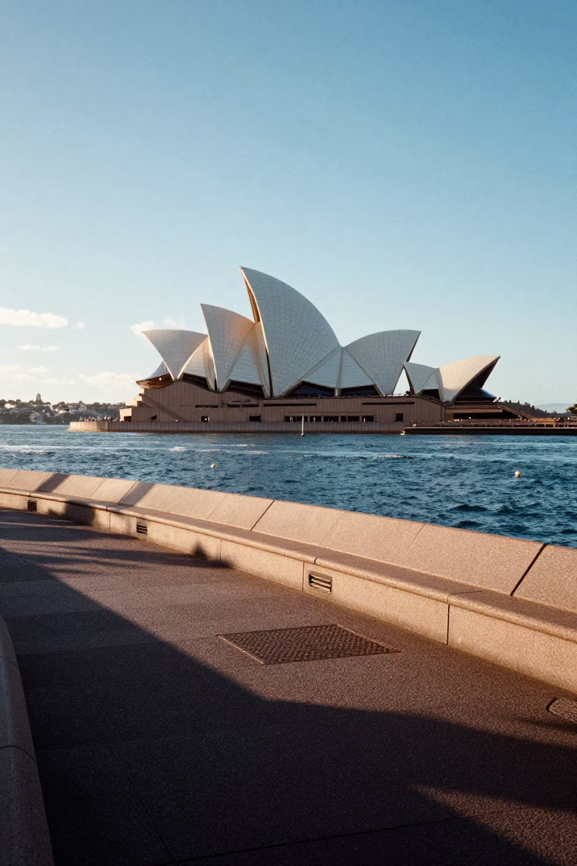 Harbour Foreshore in Sydney at Clear Late-afternoon Light in in Sydney, New South Wales, Australia