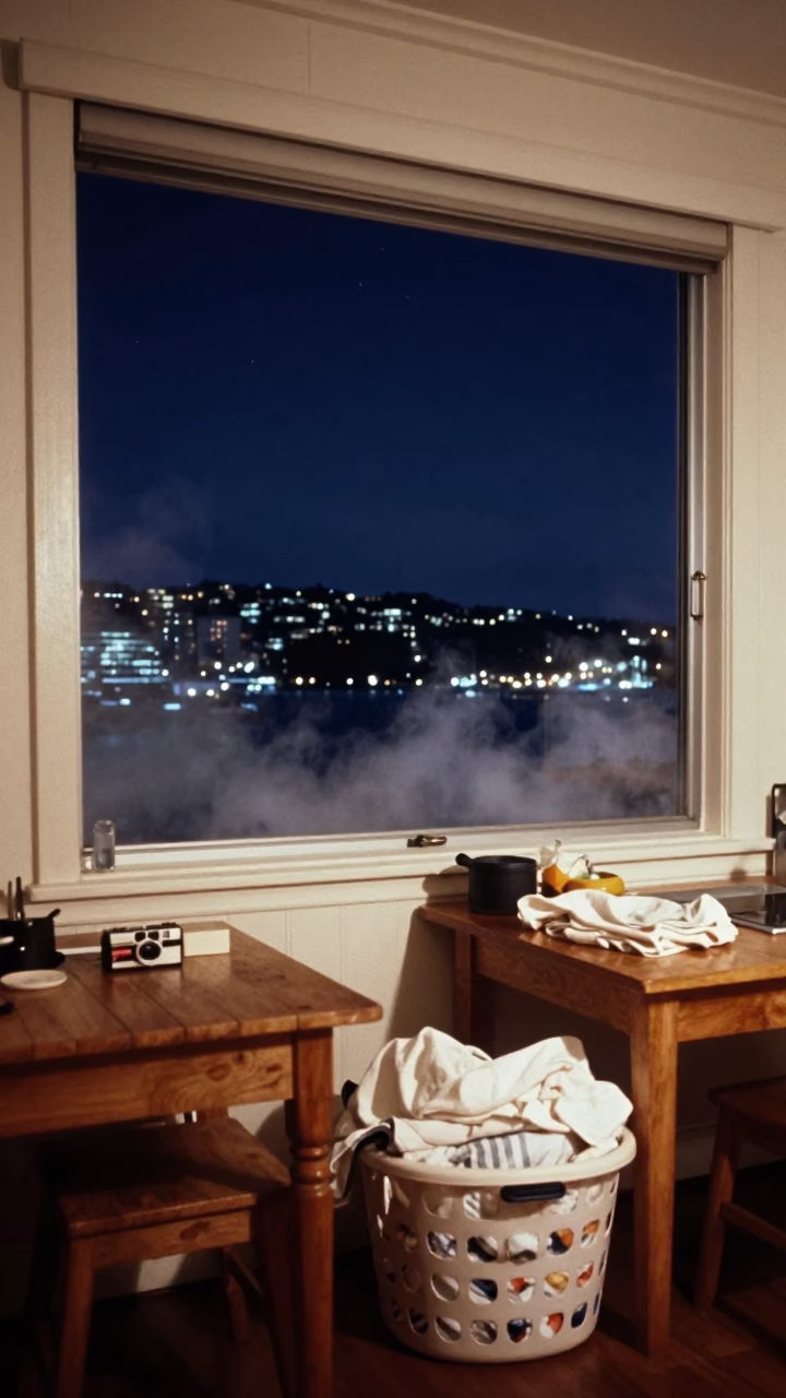 Harbour in Wellington at The Deepest Night Sky Light in in Wellington, New Zealand