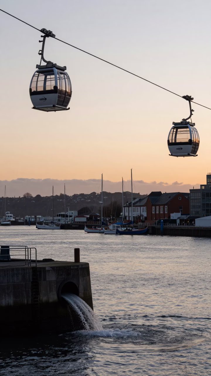 Harbour View in Bristol at The Still Hours Before Dawn Light in in Bristol, United Kingdom